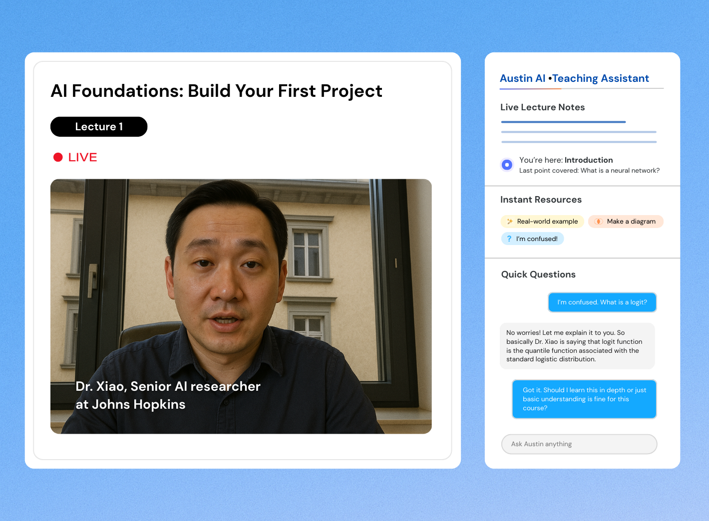 AI Foundations: Build Your First Project - Lecture 1 with Dr. Xiao, Senior AI researcher at Johns Hopkins